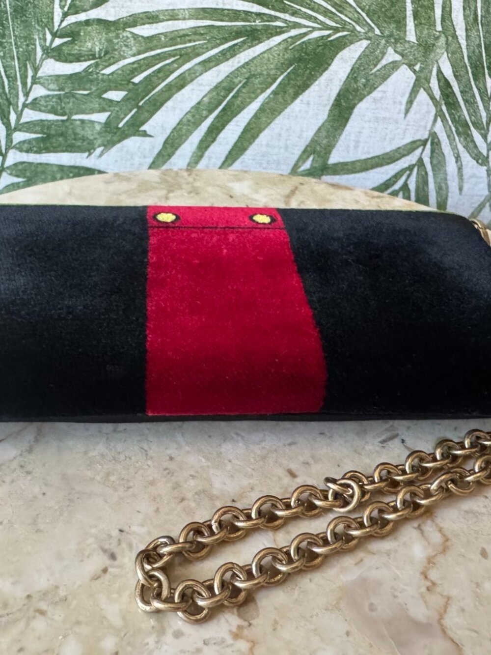 Prada Velluto Ricamo Velvet Embroidered Chain Wallet Clutch – Nero - Picture 11 of 12